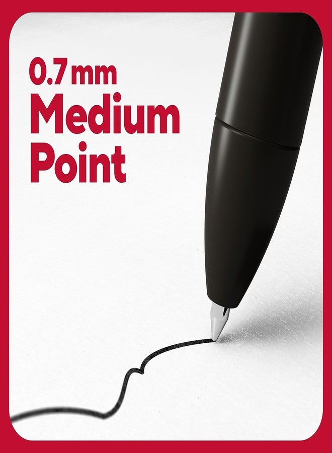 TRU RED Retractable Quick Dry Gel Pens, Medium Point, 0.7mm, Black, Dozen (TR54498) - Image 3