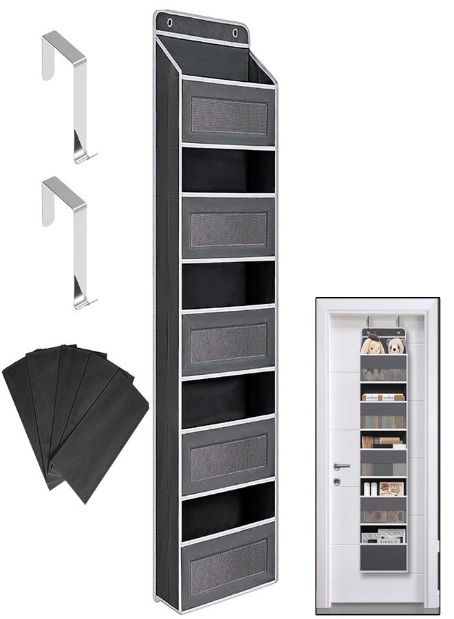 Coraltree Over the Door Organizer, Heavy-Duty 5-Shelf Hanging Storage with 5 Mesh Pockets, 55lbs Capacity Behind the Door Storage for Nursery, Bathroom, Bedroom, and Dorm - Black - Image 1