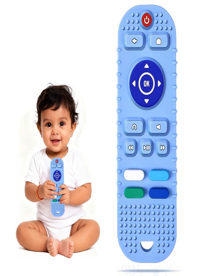Kidology Silicone Remote Teether for Baby, Remote Teether for 3+ Months and 6 to 12 Months Kids, Teething Toy Chewable Colour & Shape Recognition (Blue) - Image 1