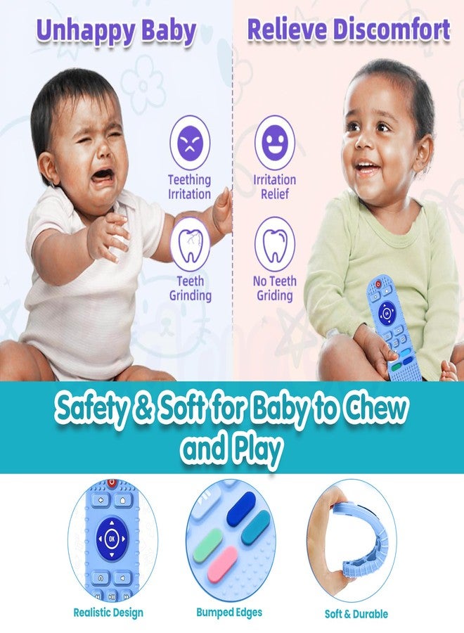 Kidology Silicone Remote Teether for Baby, Remote Teether for 3+ Months and 6 to 12 Months Kids, Teething Toy Chewable Colour & Shape Recognition (Blue) - Image 3