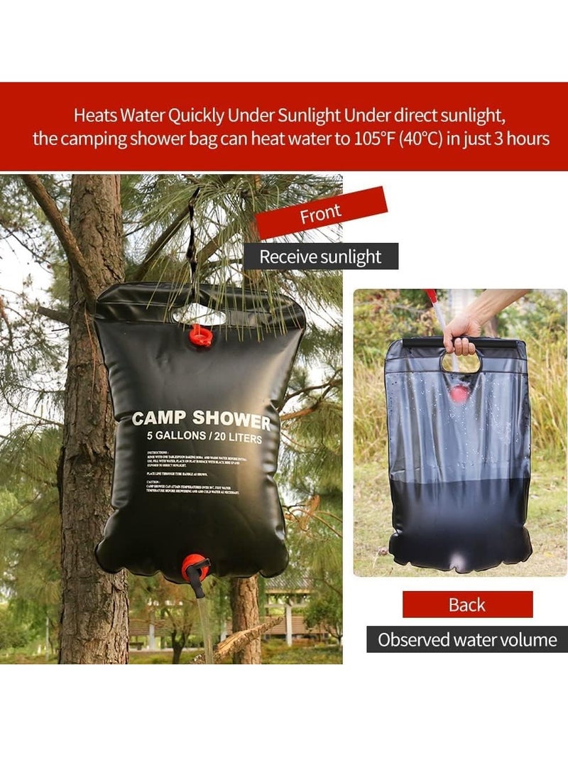 SYOSI Solar Shower Bag, 5 Gallons20L Camping Shower Bag, Portable Shower Bag with Removable Hose and On Off Switchable Shower Head for Camping Beach Swimming Outdoor Traveling - Image 3