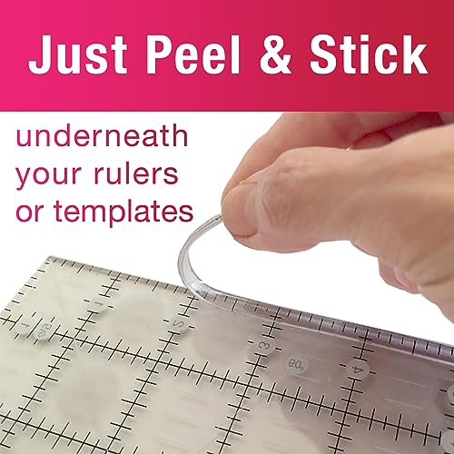 Guidelines4quilting Grip Strips to Slip-Proof Quilt Rulers & Templates, 11 7/8” Crystal Clear, Peel & Stick Strips, 6/Pkg (2-Pack) - Image 2