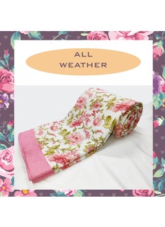 Elan Elan Dreams Fallalen Reversible Double Bed Dohar Quilt Comforter Blanket Lightweight All Weather (Pink Floral 01)  - Image 4
