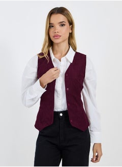Styli Corduroy V Neck Waistcoat  - Image 1