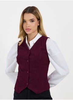 Styli Corduroy V Neck Waistcoat  - Image 3
