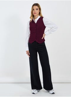 Styli Corduroy V Neck Waistcoat  - Image 4