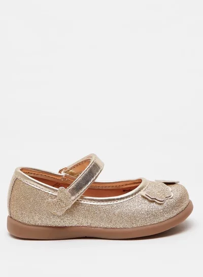Barefeet Embellished Mary Jane Shoes with Hook and Loop Closure