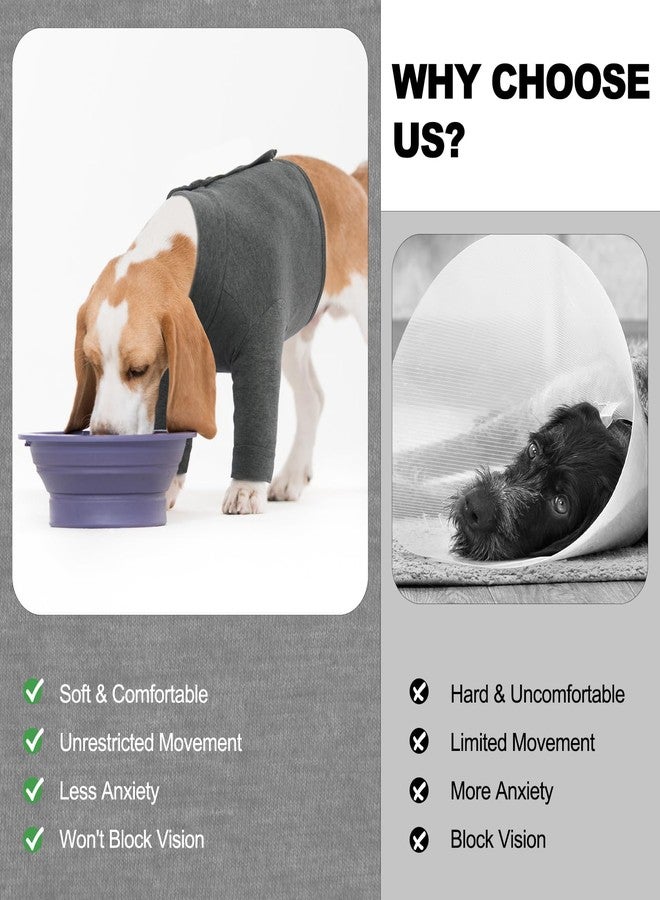 IDOMIK Dog Recovery Suit, Dog Surgery Recovery Suit Front Legs, Comfy Joint Leg Sleeves After Surgery, Elbow Braces Protector for Leg Injuries & Joint Pain, Cone Collar Alternatives,Grey,M - Image 5
