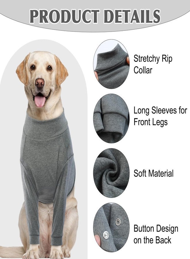 IDOMIK Dog Recovery Suit, Dog Surgery Recovery Suit Front Legs, Comfy Joint Leg Sleeves After Surgery, Elbow Braces Protector for Leg Injuries & Joint Pain, Cone Collar Alternatives,Grey,M - Image 2
