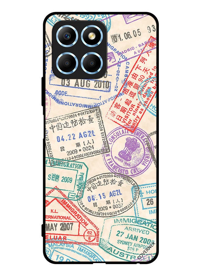 Covernex Protective Case Cover For Honor X8 5G Travel Stamps Pattern - Image 1
