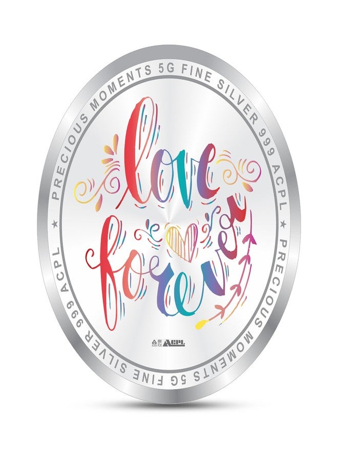 ACPL Precious Moments BIS Hallmarked 5 Gram Silver Coin 25th & 50th Happy Anniversary Floral Design With 999 Purity - Image 2