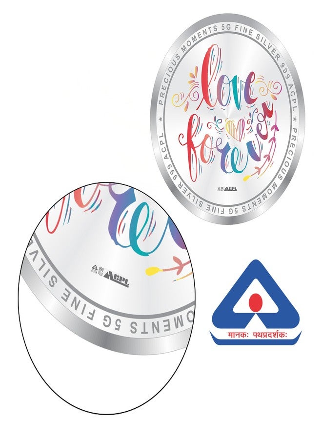 ACPL Precious Moments BIS Hallmarked 5 Gram Silver Coin 25th & 50th Happy Anniversary Floral Design With 999 Purity - Image 4