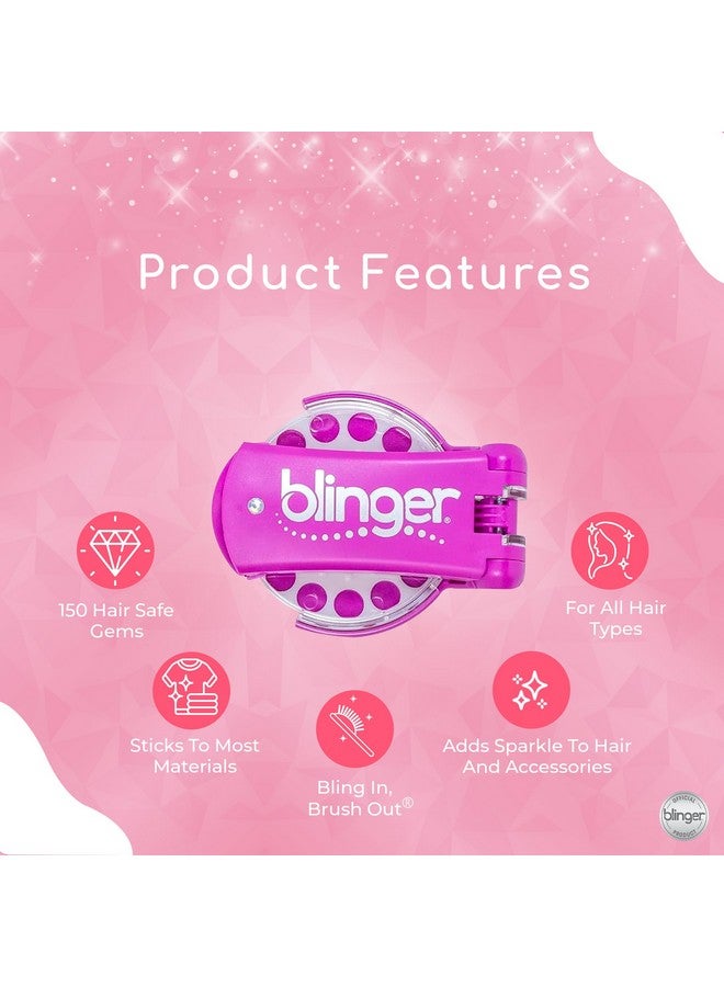 Blinger blinger Radiance Collection Starter Kit | 150 Rhinestones | Hair Styling Tool | Hair-Safe - Bling In Brush Out - Image 3