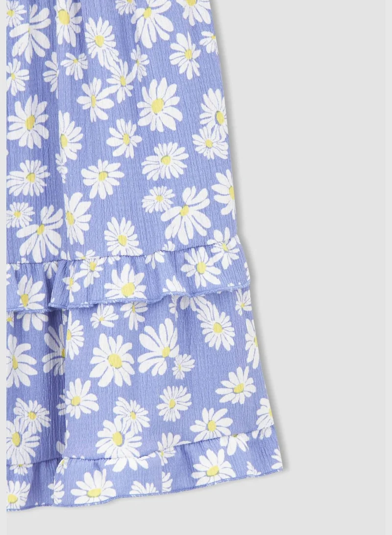 ديفاكتو Regular Fit Strappy Floral Print Dress