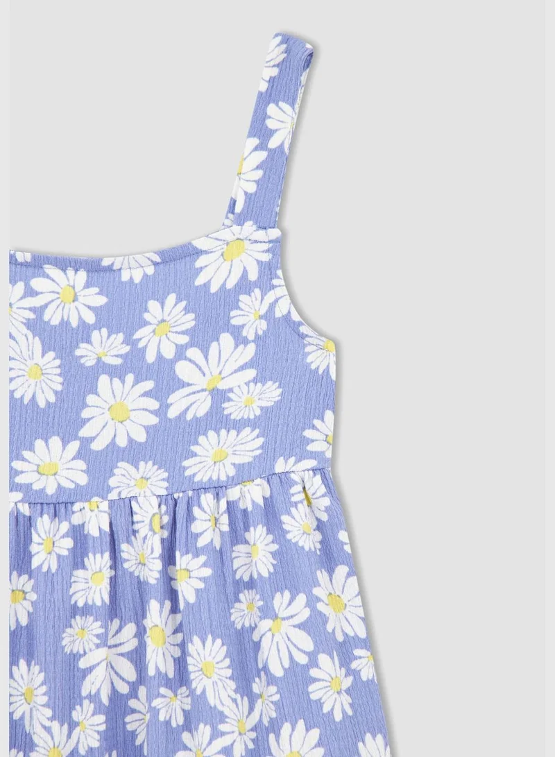 ديفاكتو Regular Fit Strappy Floral Print Dress
