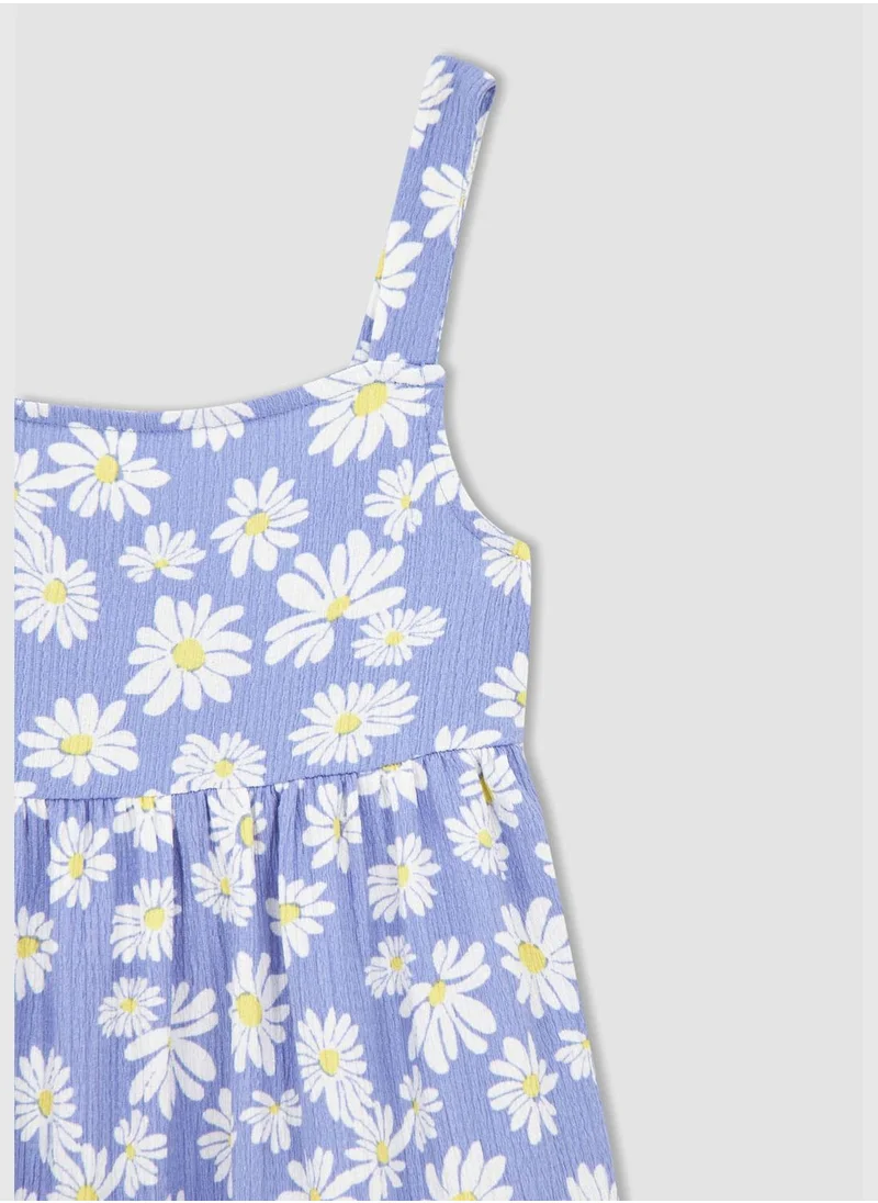 DeFacto Regular Fit Strappy Floral Print Dress