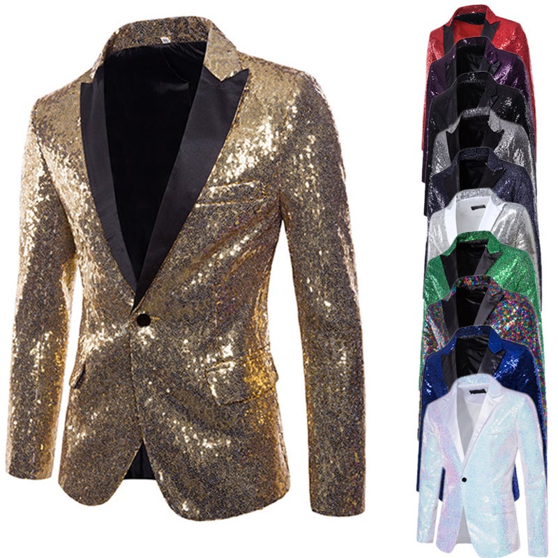 Suit Men'S Performance Dress Sequins European Code Suit Nightclub Men'S Host Mc Studio Men'S Coat - Image 3