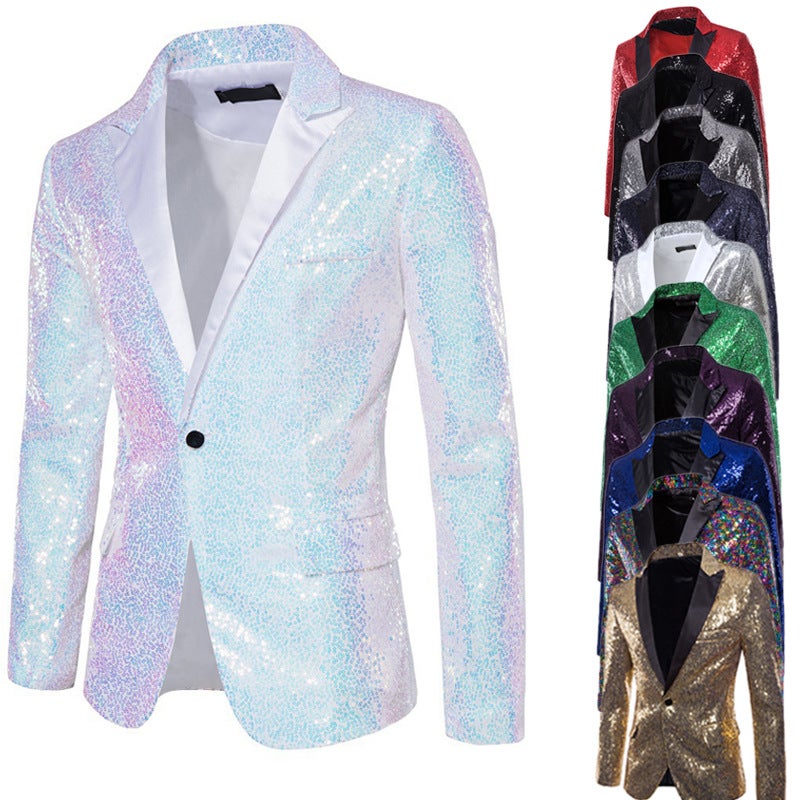 Suit Men'S Performance Dress Sequins European Code Suit Nightclub Men'S Host Mc Studio Men'S Coat - Image 5