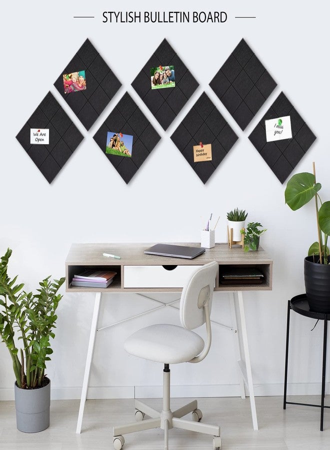 BXI Felt Bulletin Board - 12 X 12 X 3/8 Inches 6 Pcs Self-Adhesive Poster Cork Board with 30 Push Pins, Thick Pin Tiles Display Vision Board, Photo Picture Panels for Home Office Classroom Walls - Image 3