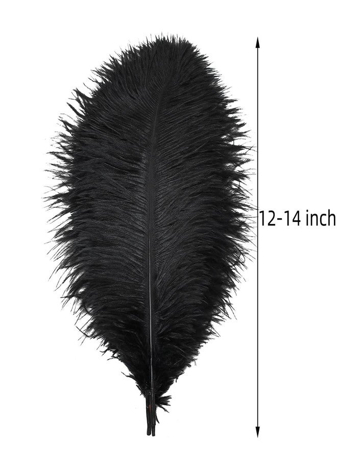 Ballinger Black Large Ostrich Feathers - 24Pcs 12-14inch Large Feathers for Vase,Gatsby and Halloween Party Centerpieces - Image 3