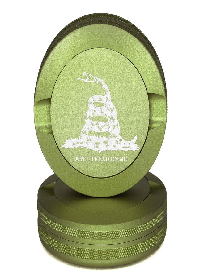 Don’t Tread on Me Metal Can | Pouch Container | Moisture & Odor Proof Snus Can | Accessories | Laser Engraved Gadsden Flag Design (Green) - Image 1