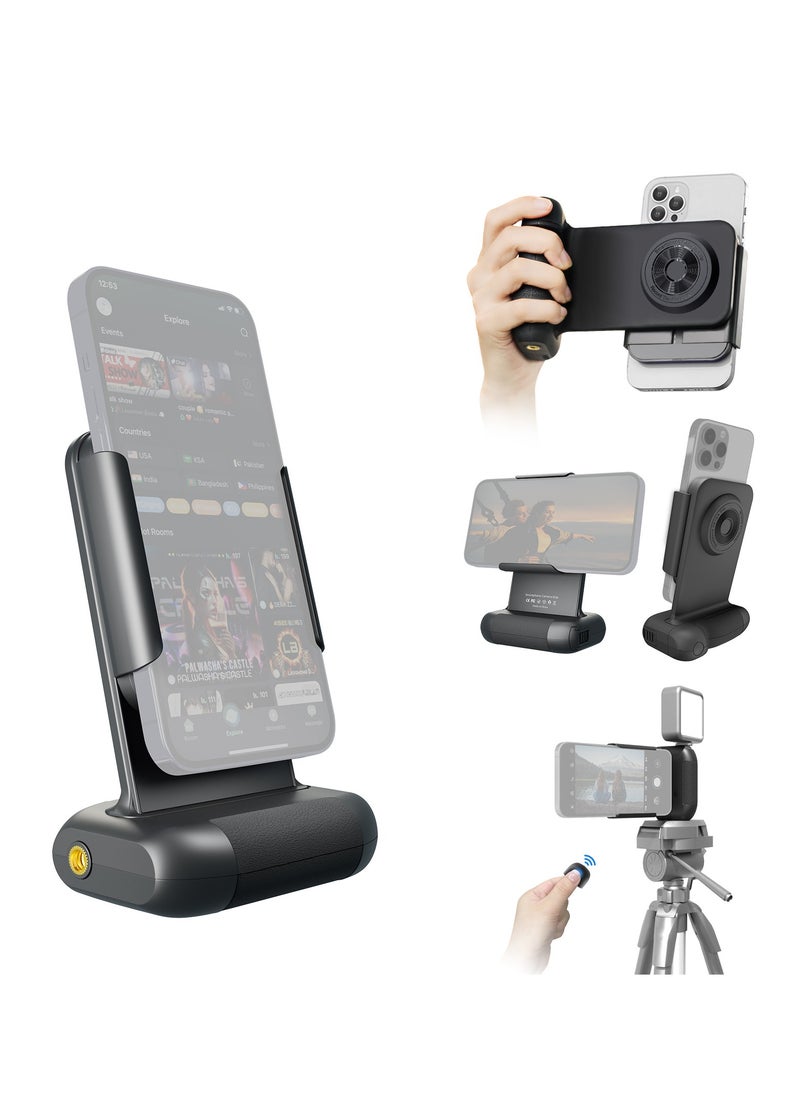 General New mobile phone camera aid Bluetooth remote control comfortable camera handle rotatable bracket (black)  - Image 1