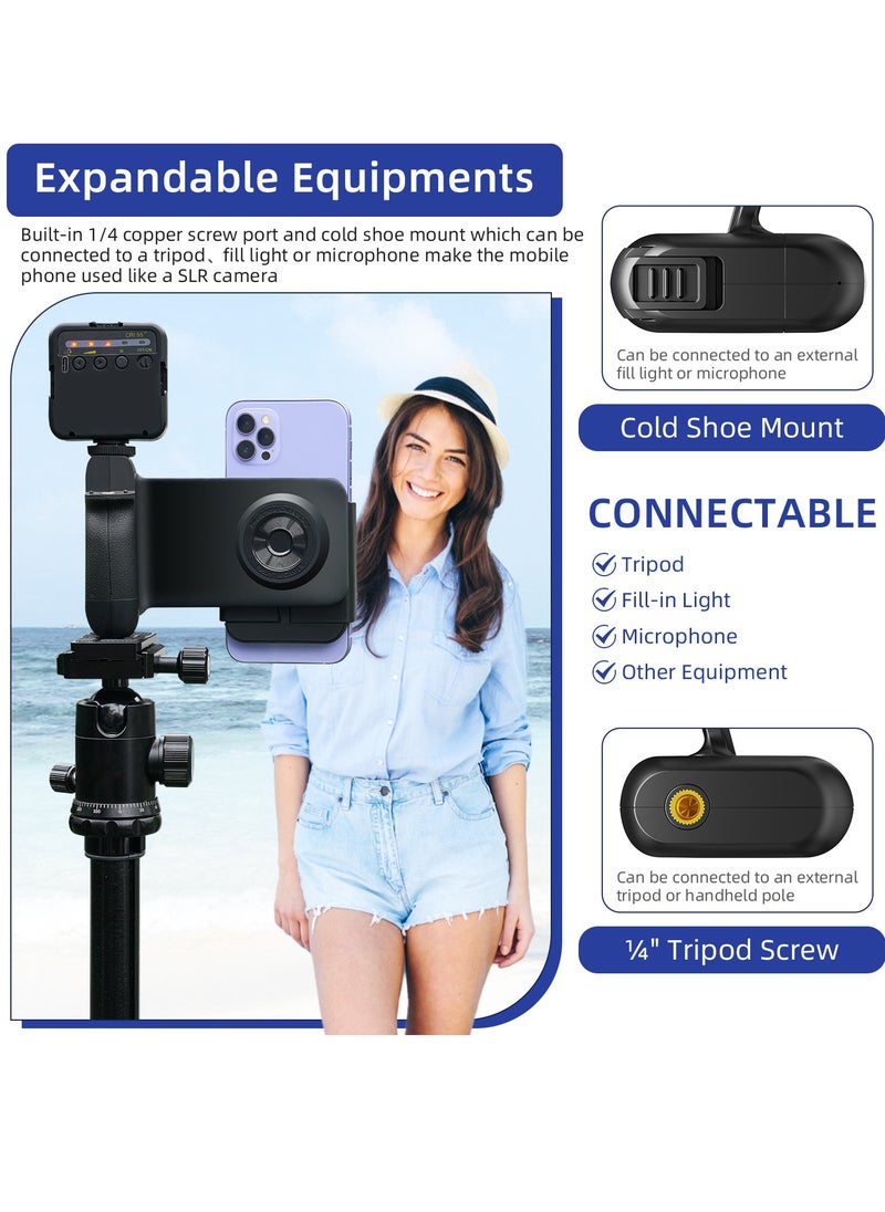 General New mobile phone camera aid Bluetooth remote control comfortable camera handle rotatable bracket (black)  - Image 3