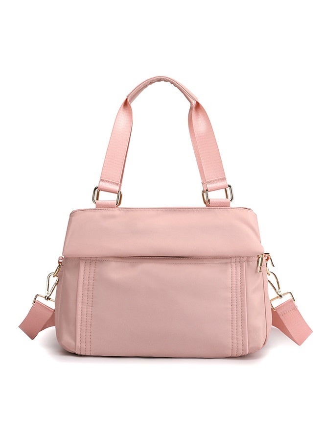 Crossbody Bag Nylon Shoulder Bag Women Multi-pocket Handbag Ladies Satchel Tote for Travel Work Daily Use pink  - Image 1