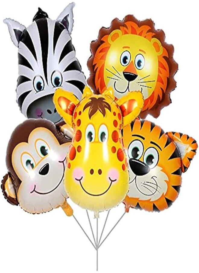 Secret - 5pcs 32 Inch Tiger Lion Zebra Monkey Foil Balloons Animal Balloons for Child Birthday Party Supplies Cute Baby Shower Decorations , 2725612114553 - Image 1