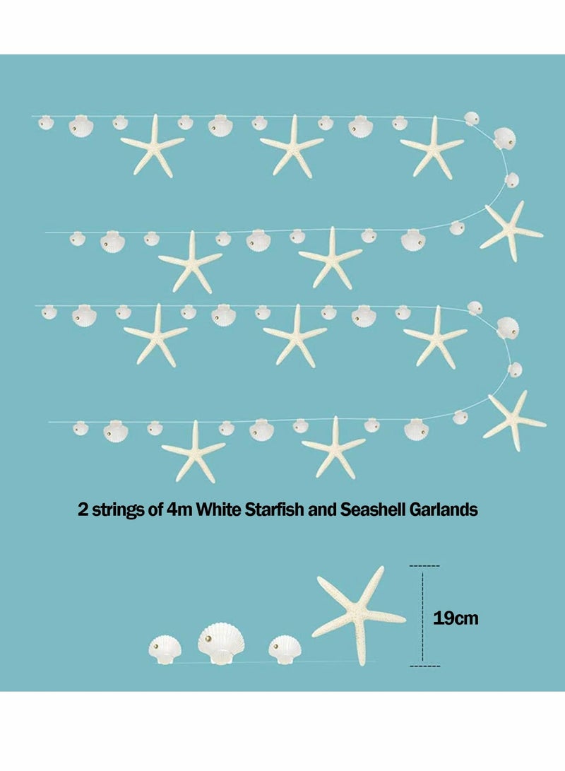 Nautical Themed Party Decor, Flat Paper Starfish and Sea Shell Garland for Beach Wedding Celebrations - Image 5