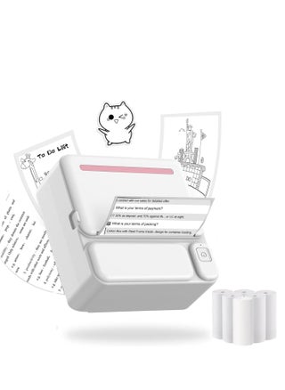 Mini Thermal Printer Bluetooth Pocket Printer Portable Inkless Sticker Printer for Notes/Lists/Label/Memo/Scrapbook, Photos Compatible with iPhone iOS  Android or Tablet (with 6 Roll Paper) - pzsku/ZB83D6CAF5802A3835C1AZ/45/1749372564/e8a21d28-7e7f-49d2-adae-6a2aa9a19040