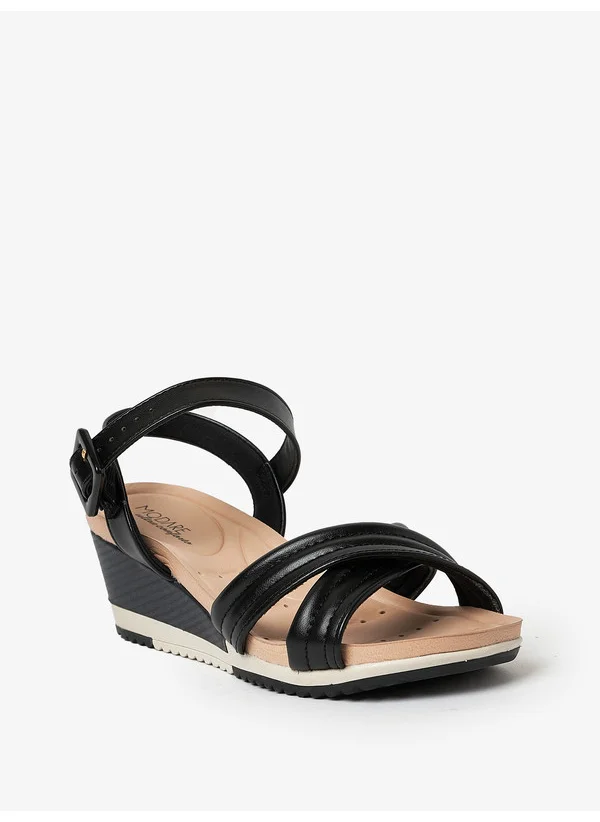 مودار Modare Ladies Wedge Sandals Black | Made In Brazil