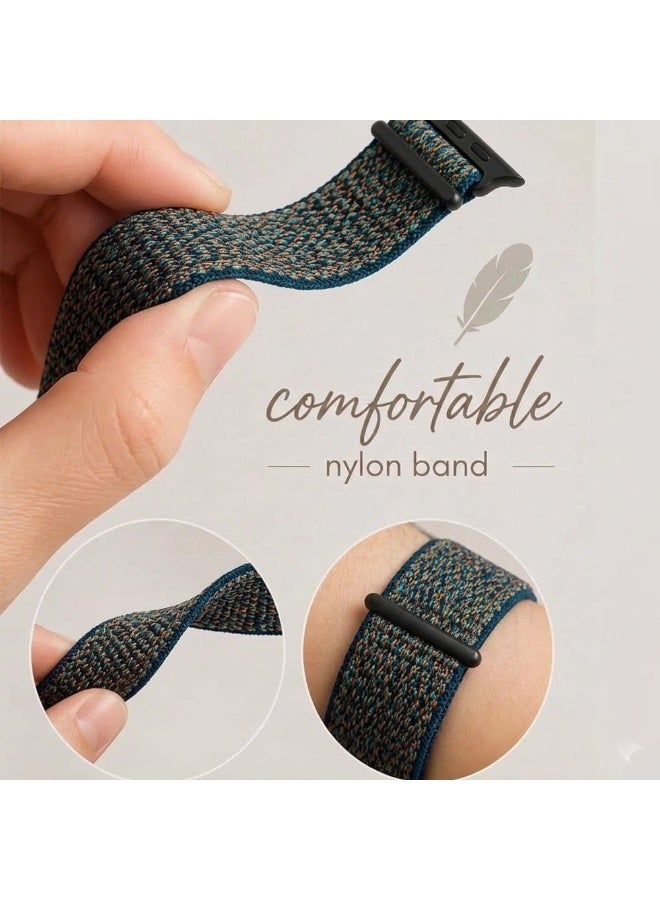 CATANES Breathable Nylon Sport Loop Band Compatible with Apple Watch 44mm 45mm 46mm 49mm for Women Men, iWatch Wrist Straps for Ultra 3 2, Se, Series 11 10 9 8 7 - grey - Image 4
