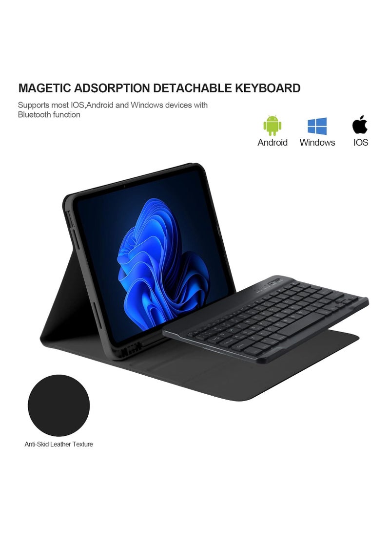 TIGER iPad 10th Generation Keyboard Case 10.9” (2022) – Slim Smart Keyboard Case for iPad 10th Gen 2022 – Detachable Wireless Bluetooth Keyboard, Pencil Holder, Full Protection, Black - Image 4