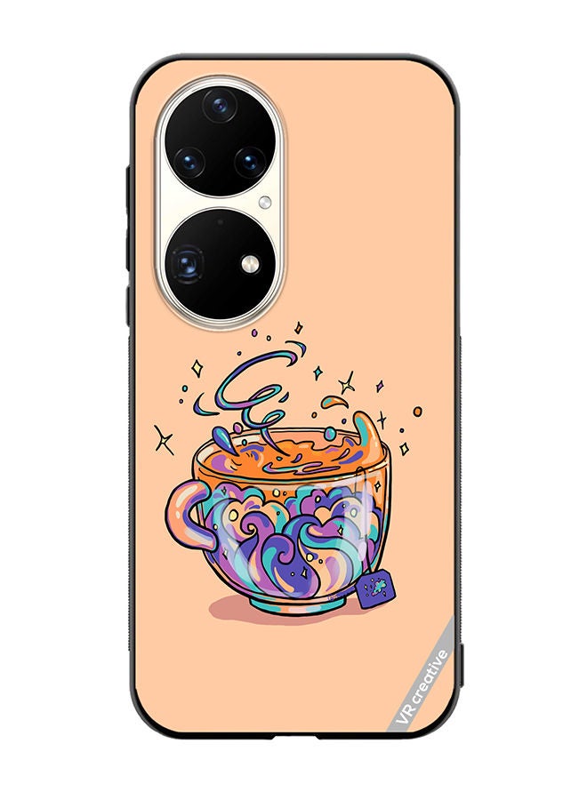 VR CREATIVE Protective Case Cover For Huawei P50 Pro Tea Design Multicolour - Image 1