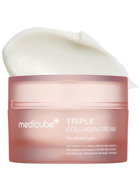 Triple Collagen Cream - Hydrating & Firming Moisturizer with Hyaluronic Acid, Premium Elastin, Shea Butter - Wrinkle Care & Boosts Elasticity - Korean Skincare