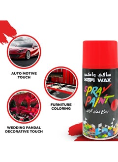 Safi WAX Safi Wax High Gloss Spray Paint 400ml Fire Red Quick Dry, Smooth Finish for Metal, Wood, Plastic SFW-P-73  - Image 5
