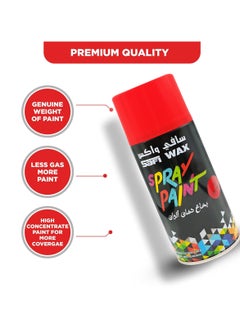 Safi WAX Safi Wax High Gloss Spray Paint 400ml Fire Red Quick Dry, Smooth Finish for Metal, Wood, Plastic SFW-P-73  - Image 4