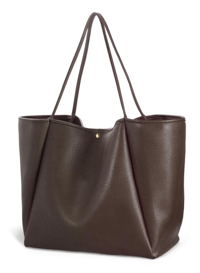 HOXIS Oversize Pu Leather Tote Women Weekender Bag Shopper Handbag Travel Purse (Coffee) - Image 1