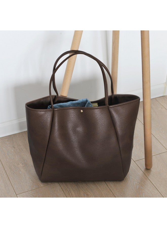 HOXIS Oversize Pu Leather Tote Women Weekender Bag Shopper Handbag Travel Purse (Coffee) - Image 5