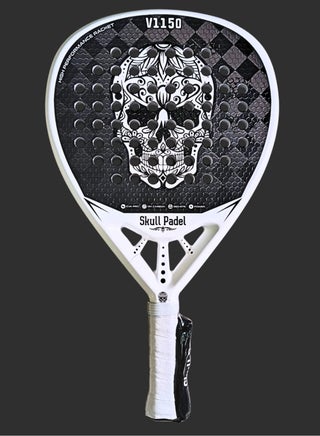 PADEL RACKET V1150 WHITE 12K CARBON For Advanced Players
