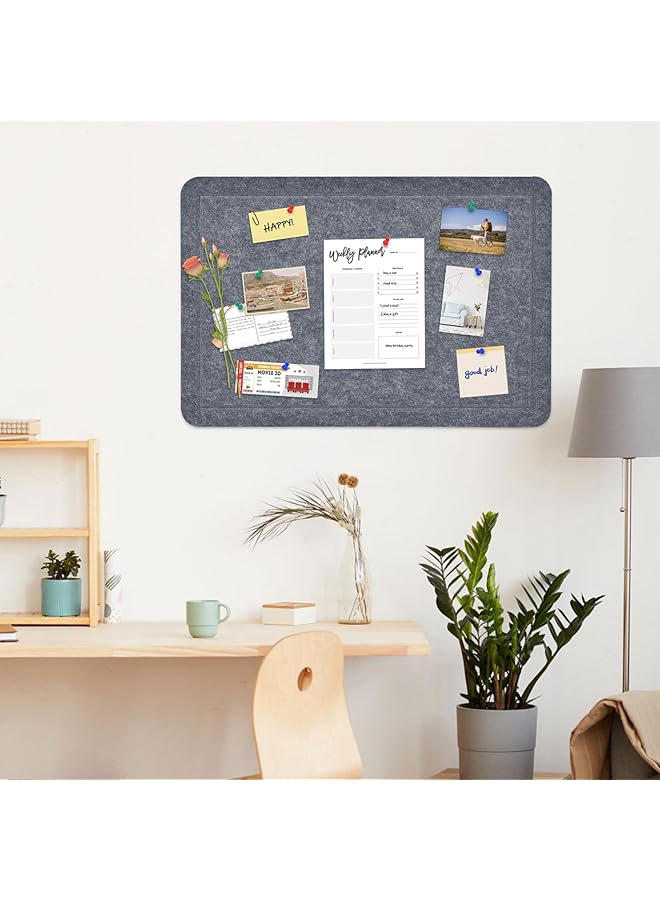 إيروريكس 2 حزمة لوحة إعلانات كبيرة لوحة دبابيس من اللباد لوحة رسائل لوحة إعلانات لوحة مذكرات لوحة إعلانات للجدران وغرف النوم والمكاتب والمدرسة المنزلية وورش العمل 23.6 بوصة × 15.7 بوصة رمادي غامق - Image 2