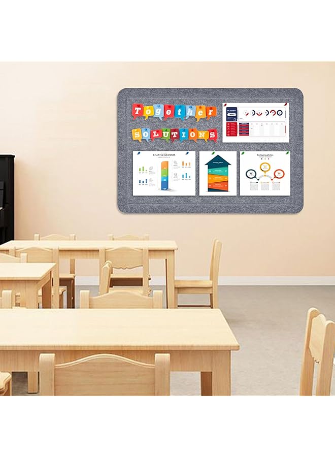 إيروريكس 2 حزمة لوحة إعلانات كبيرة لوحة دبابيس من اللباد لوحة رسائل لوحة إعلانات لوحة مذكرات لوحة إعلانات للجدران وغرف النوم والمكاتب والمدرسة المنزلية وورش العمل 23.6 بوصة × 15.7 بوصة رمادي غامق - Image 4