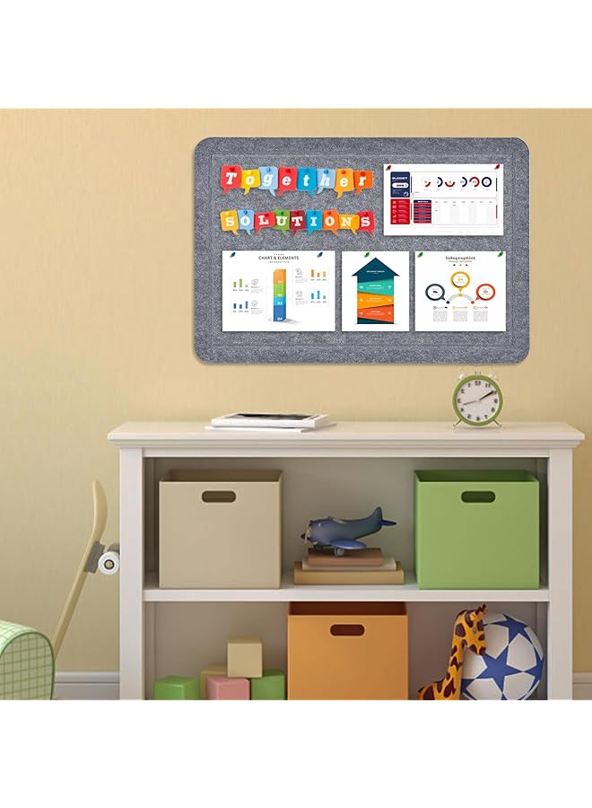 إيروريكس 2 حزمة لوحة إعلانات كبيرة لوحة دبابيس من اللباد لوحة رسائل لوحة إعلانات لوحة مذكرات لوحة إعلانات للجدران وغرف النوم والمكاتب والمدرسة المنزلية وورش العمل 23.6 بوصة × 15.7 بوصة رمادي غامق - Image 3