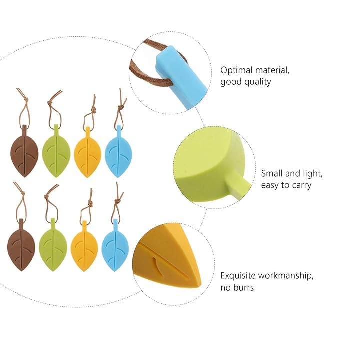 Clickswift Decorative LeafShaped Door Stopper with Rope NonSlip Wedges for NonSlip Kids Rooms Home Office Workplaces Set of 4 Multicolour - Image 5