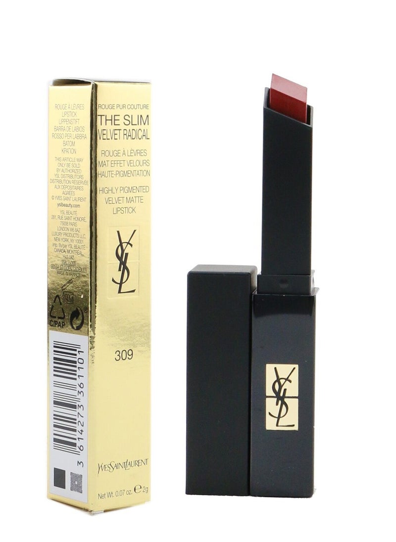 Yves Saint Laurent - أحمر شفاه ذا سليم فيلفيت راديكال مات 2 جرام - 309 FATAL CARMIN - Image 1