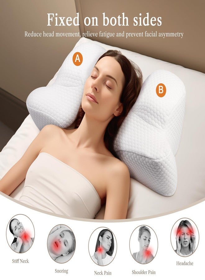Benazcap Cervical Neck Beauty Pillow - Back Sleeper Pillow Reduces Pressure on Skin, Sleep on Your Back Comfortably, Wrinkle Prevention Memory Foam Pillow for Neck & Shoulder, White - Image 4