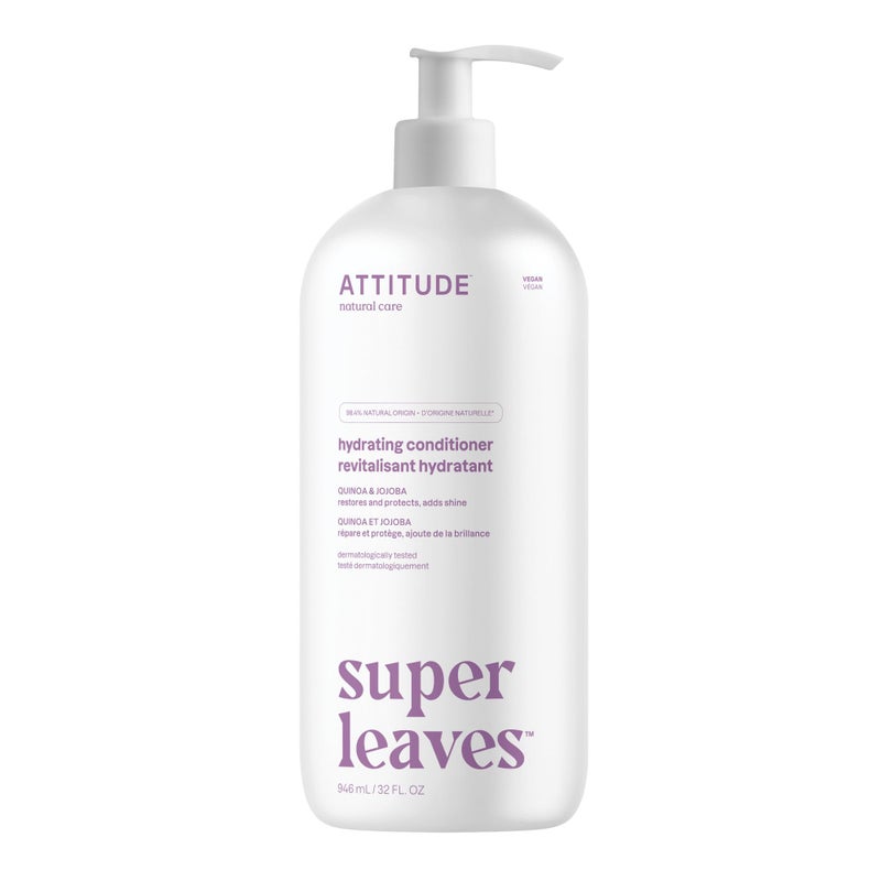 ATTITUDE Moisture Rich Hair Conditioner For Dry and Damaged Hair Naturally Derived Ingredients Vegan Detangler Dermatologiocally Tested Quinoa and Jojoba 32 Fl Oz