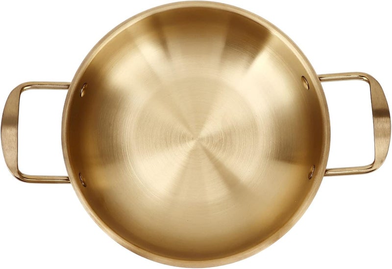 RiToEasysports Durable Stainless Steel Korean Ramen Pot Multipurpose Cooking Pot For Gas Stove, Induction Stove (Gold) (Inner diameter 18cm) - Image 5