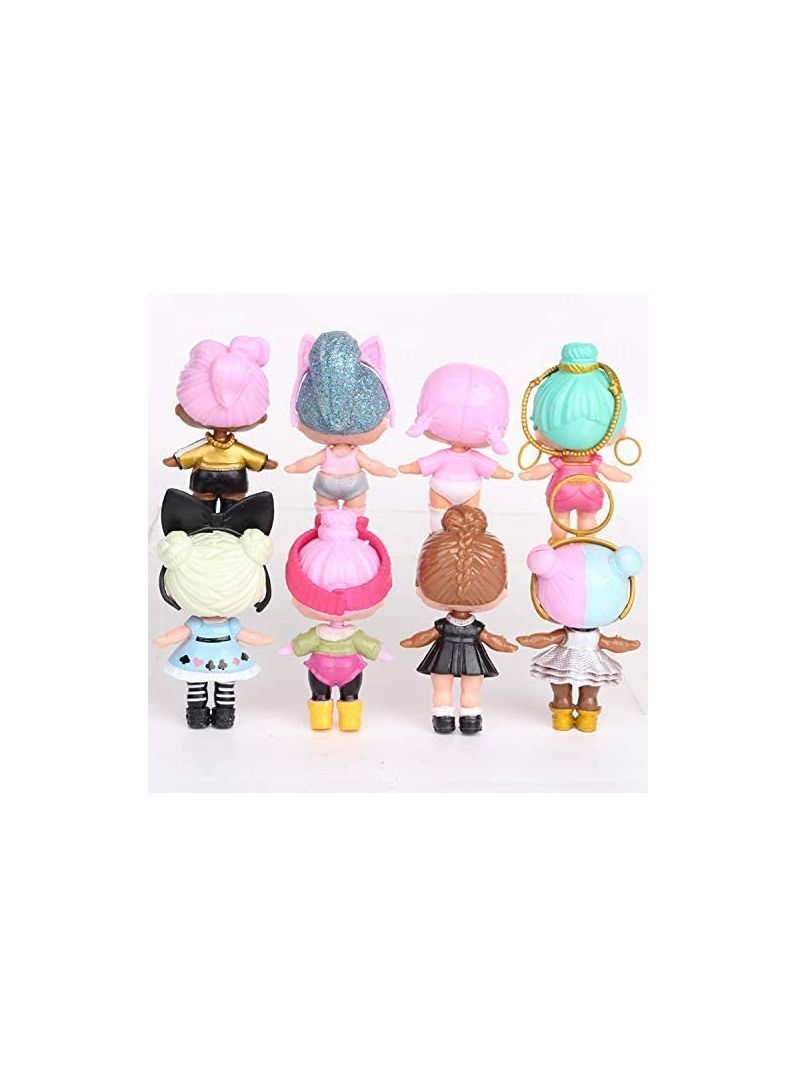 بلومنغ تايم مجموعة دمى Lol Sparkly Baby عالية الدقة من البولي فينيل كلوريد للأطفال مكونة من 8 قطع ، متعدد الألوان - Image 2